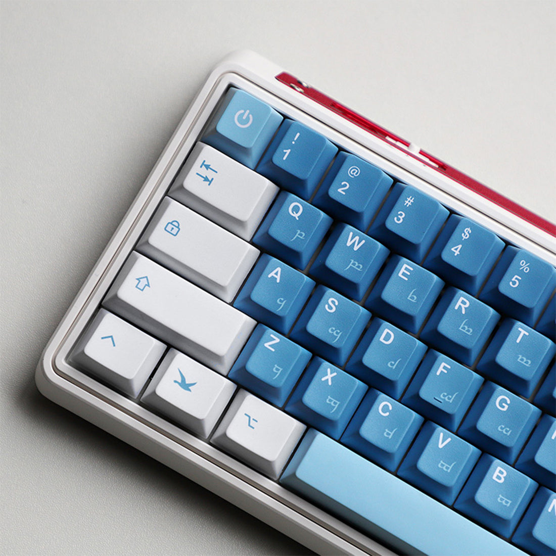 Sea Mist Romantic Letter 5-Side Dye-Sub PBT Keycap Set for Mechanical Keyboards
