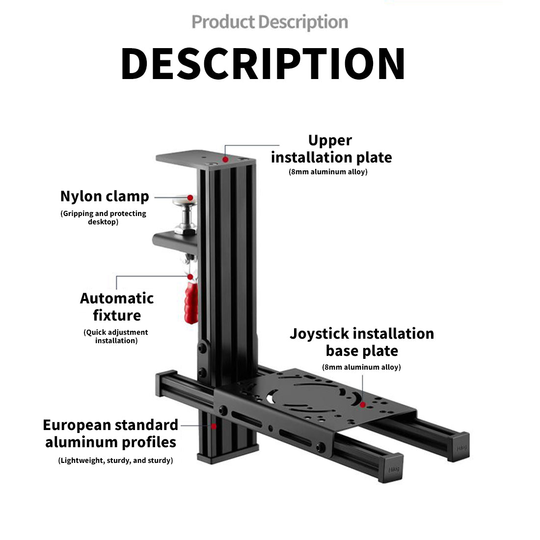 Flight Sim Joystick & Throttle Desk Mount: Heavy-Duty Aluminum Clamp w/ Dual Bases - Fits WinWing/Thrustmaster/VIRPL (Max 20kg Load)