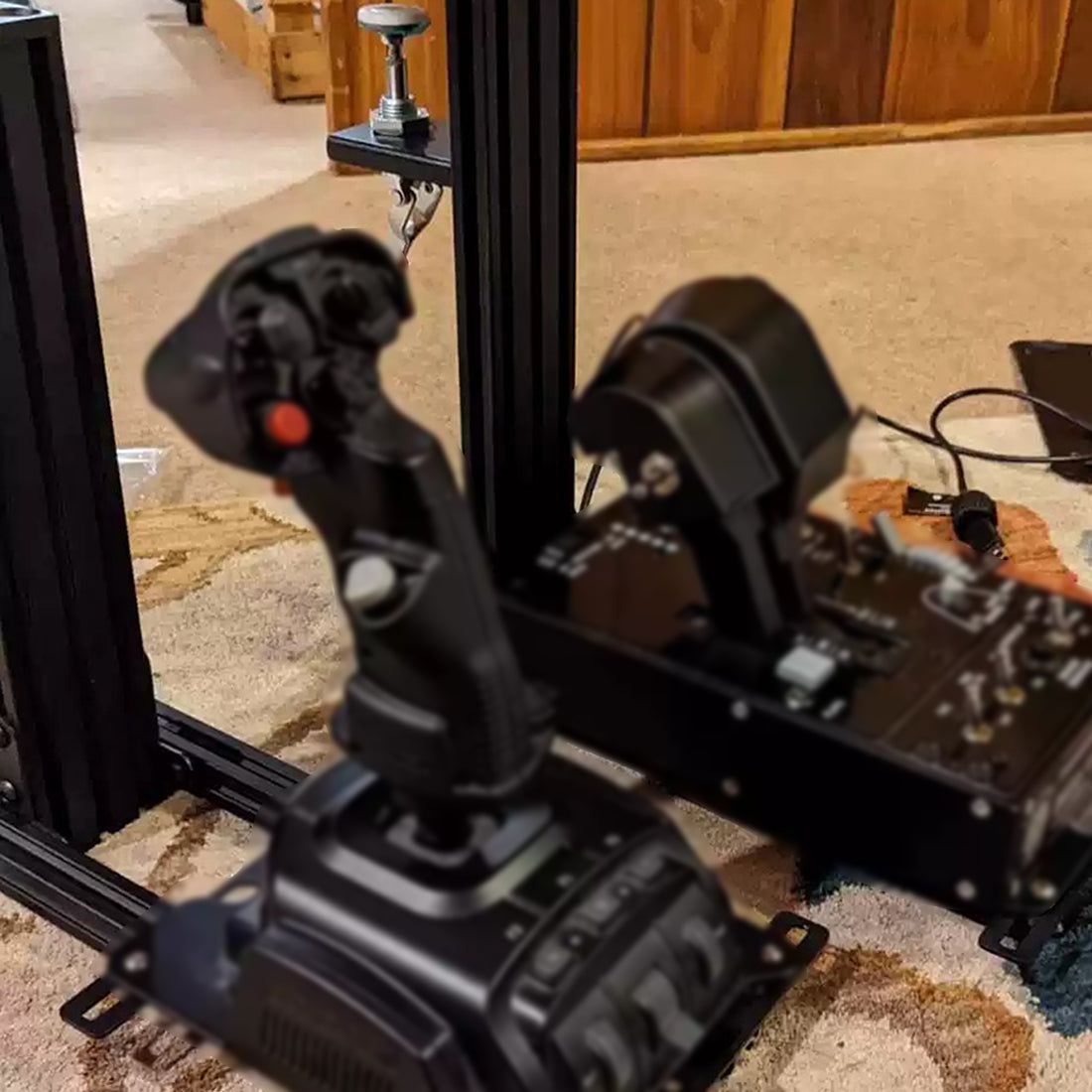 Flight Sim Joystick & Throttle Desk Mount: Heavy-Duty Aluminum Clamp w/ Dual Bases - Fits WinWing/Thrustmaster/VIRPL (Max 20kg Load)