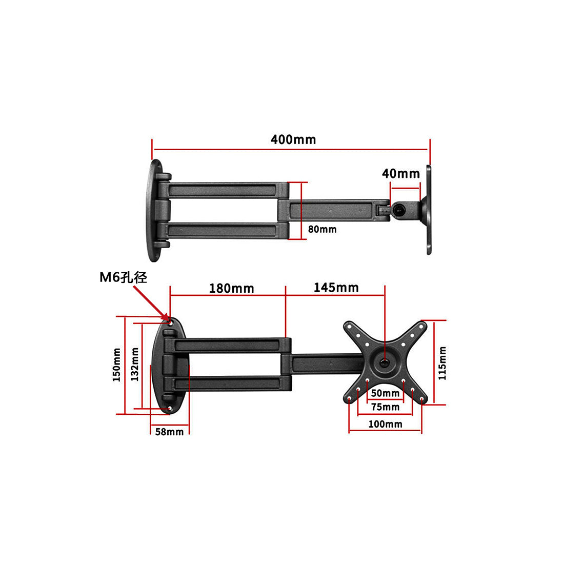 Wall-Mounted Adjustable Sim Racing Keyboard & Mouse Tray(Aluminum Arm Frame) - Mechdiy