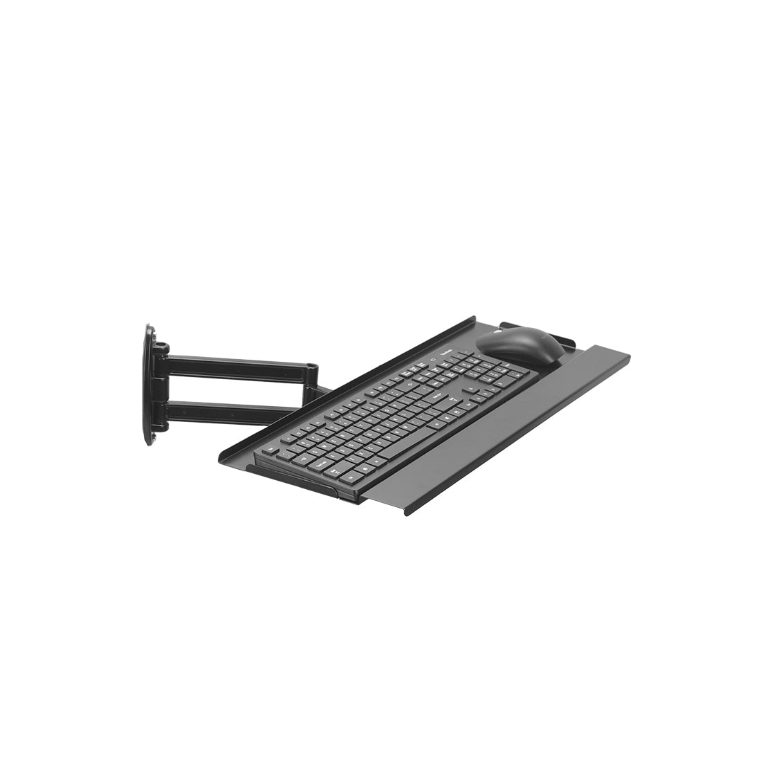 Wall-Mounted Adjustable Sim Racing Keyboard & Mouse Tray(Aluminum Arm Frame) - Mechdiy
